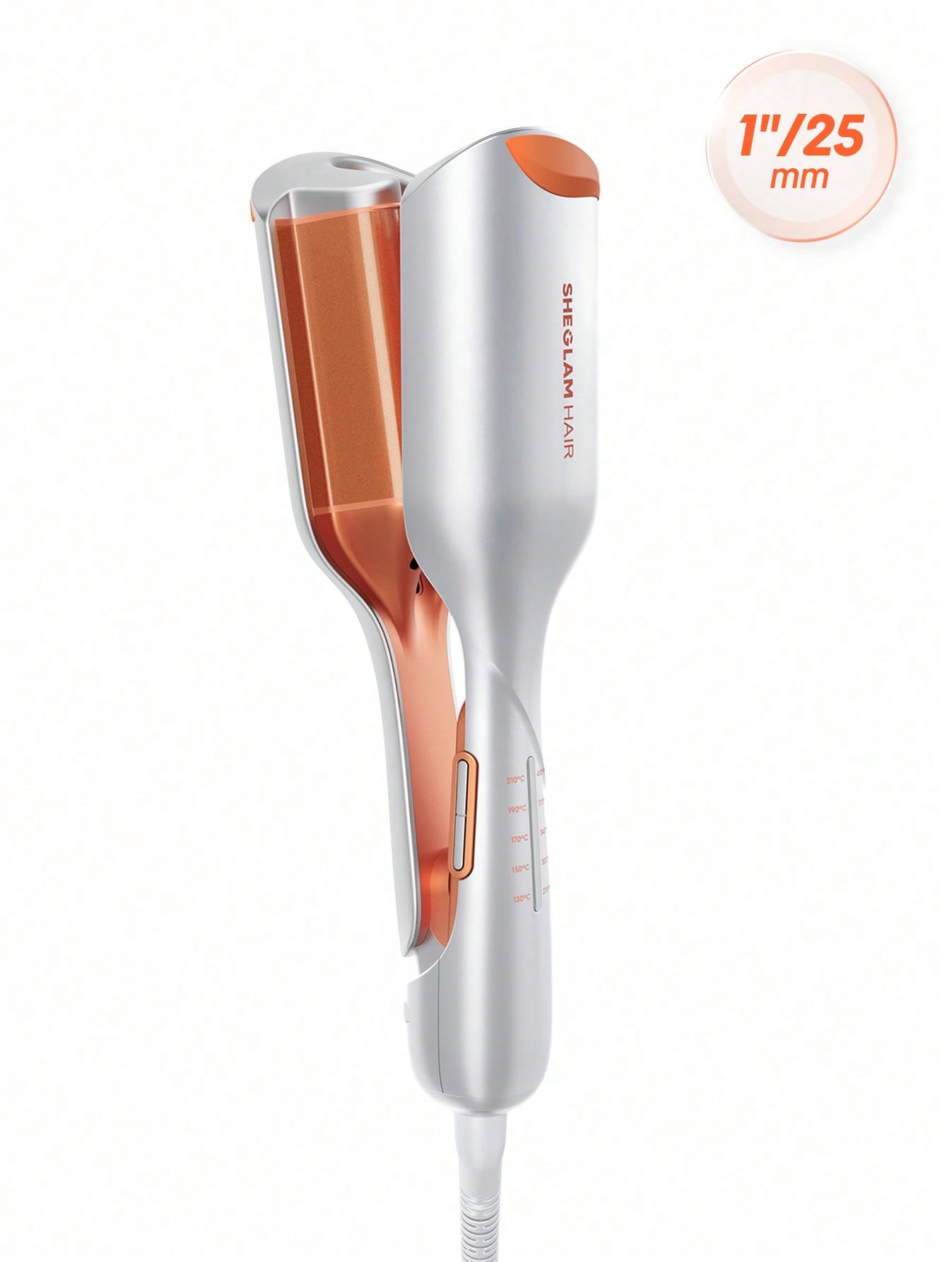 SHEGLAM Hair Beach Babe Hair Waver 2 Barrel Crimper 1 Inch with Smart Timer & Adjustable Temps Dual Voltage, Anti-Scald, Easy to Use