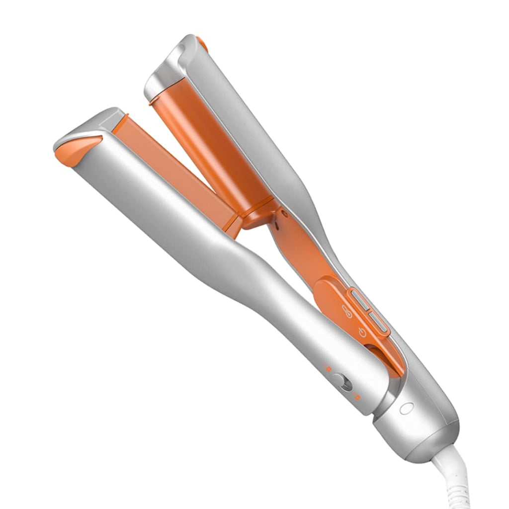 SHEGLAM Hair Beach Babe Hair Waver 2 Barrel Crimper 1 Inch with Smart Timer & Adjustable Temps Dual Voltage, Anti-Scald, Easy to Use